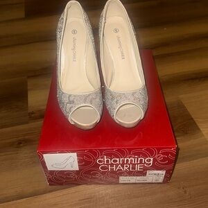 Silver sequins heels